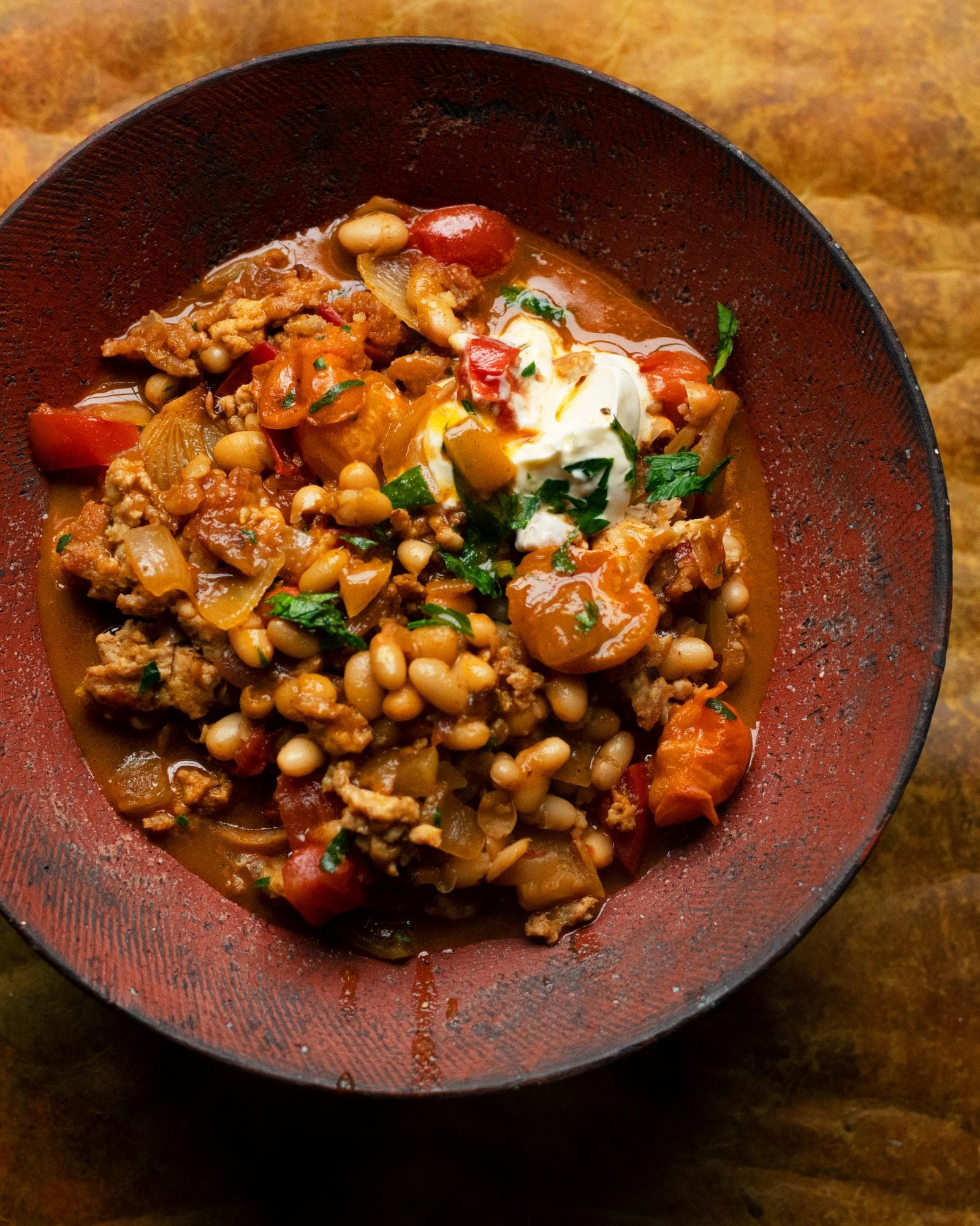 Minced turkey chilli